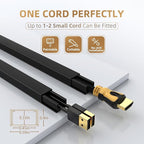 Delamu Black Cord Hider, 85in Cord Covers for Wires on Wall, One-Cord Cable Hider, Wire Hiders Wire Covers for TV Cords on Wall, Easy Mount Cable Cover Management Kit, 6X L14.2 W0.59 H0.4in, Black