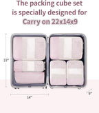 Narwey 6 Set/5 Set Compression Packing Cubes for Travel Kids Women Carry on, Packing Organizers Bag for Backpack Luggage Suitcase Duffle Bags