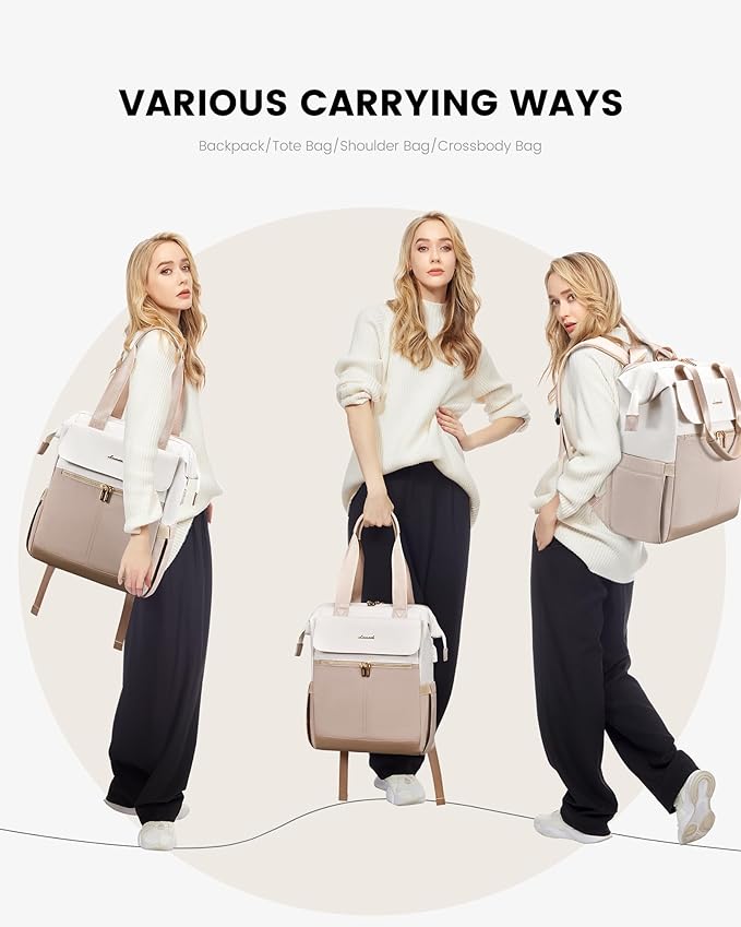 LOVEVOOK 17.3 Inch Laptop Backpack for Women, Large Capacity Travel Backpack with Organizer Bag, Waterproof Carry on Backpack Work Bag with USB Port, Teacher Nurse Backpack Purse, 2PCS