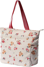 ESVAN Original Floral Tote Bag Large Shoulder Bag with Multi Pockets for Gym Travel Beach Daily Bags