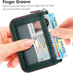 FurArt Zipper Wallet Women, RFID Blocking Credit Card Wallet, Business Card Holder, Compact Size KeyChain Wallet