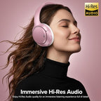 Hybrid Active Noise Cancelling Headphones 120H Long Playtime, 6 ENC Mic, Wireless Over-Ear Bluetooth 6.0 Headphones, Hi-Res Audio, Memory Foam Earcup, Transparency Mode ANC Headphone for Travel Office