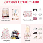 BAGAIL 8 Set Packing Cubes Luggage Packing Organizers for Travel Accessories-Pink Flamingo