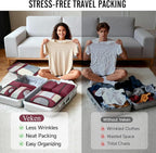 Veken 10 Set Packing Cubes for Travel Essential, Suitcase Organizer Bags in 4 Sizes, Carry-On Luggage Accessories with Large Laundry & Hanging Toiletry Bag, Must-Have for Airplane, Road Trip & Camping