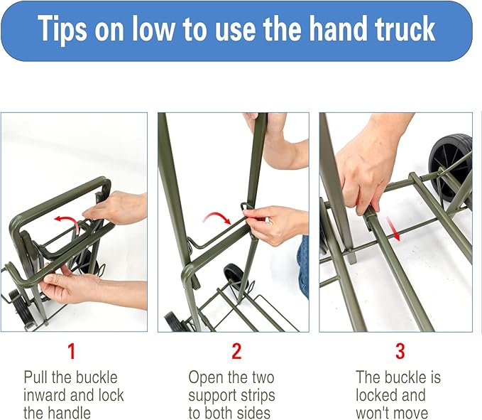 Folding Hand Truck Dolly Lightweight Aluminum Luggage Cart - 220lbs Capacity with Elastic Bungee Cord for Travel & Shopping