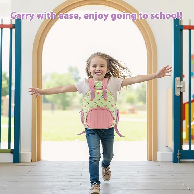 GAGAKU Toddler Backpack for Girls 2-4 years Kids Mini Backpacks Lightweight Breathable Comfortable Preschool Daypack for School Travel Lightwieght Bag - Green