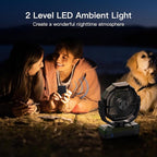 FRIZCOL 3-in-1 Camping Fan - Portable Fans Rechargeable - 48000mAh Battery Powered Fan with Light & Remote for Indoor, Outdoor, Tent, Travel, Fishing, Jobsite, Gifts for Men Dad Him - Green