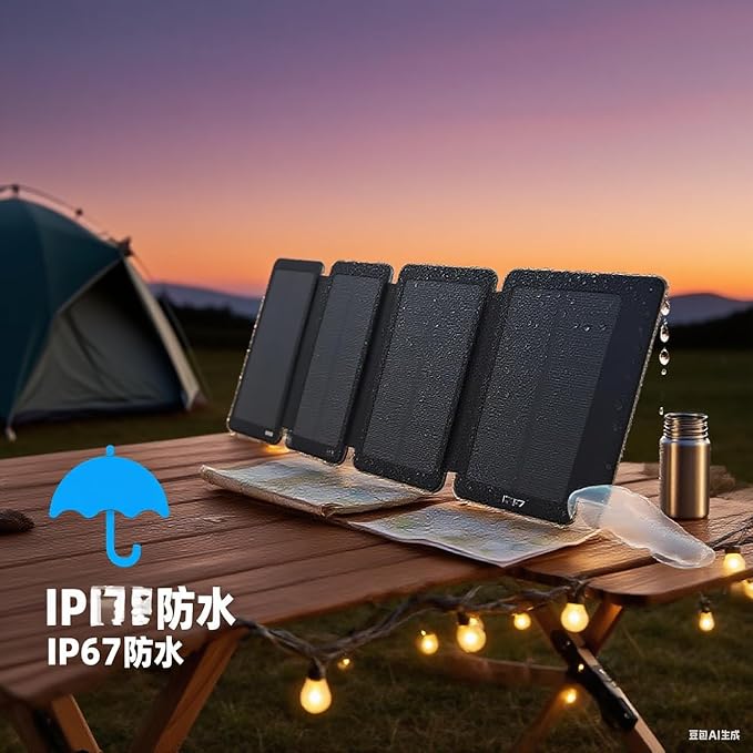 Solar Panel Charger, efficient, Waterproof, Foldable, Super Convenient to Carry and Worry Free Boarding, Suitable for Mobile Phones, Power Banks, Camping, Hiking, Backpacking, and Battery Storage