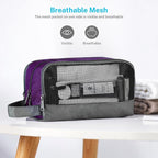 Gonex Travel Toiletry Bag Nylon, Shaving Bag Toiletry Organizer Deep Purple