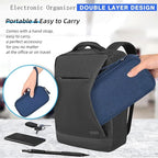 CAAORDKSO Electronic Organizer, Travel Cable Organizer Bag Pouch Electronic Accessories Carry Case Waterproof Electronic Bag for Cable, Cord, Charger, Phone, Power Bank, Earphone (Navy Blue, Medium)