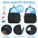 VASCHY Kids Backpack Lunch Bag Set, 2-1 School Bookbag Insulated Lunch Box for Toddlers,Preschool,Daycare,Kindergarten,Elementary School Black