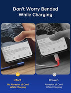 AINOPE USB C Cable 3ft Right Angle, 2-Pack USB to USB C Cable 3ft 3.1A Fast Charging Nylon Braided USB A to USB C Cable Blue Accessories Fit for Galaxy S20 S10 S9 S8 Plus,V30,V20,G6
