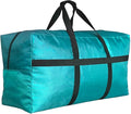 Extra Large Storage Duffle Bag with Zippers and Handles, Big Foldable Duffle Bag for Travel Turquoise 80L