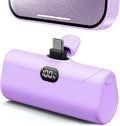 Handy Purple USB C Power Bank Portable Phone Charger With Stand, 5000mah Mini Battery Pack Backup Charger with Digital Display for iPhone 17/16/15 series, Littile Mobile Charger for Samsung/Google/LG