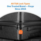 Forge TSA Approved Luggage Locks Ultra-Secure Dimple Key Cable Locks for Travel with Zinc Alloy Body- 2 Orange Locks