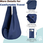 Pawaboo Small Dog Sling Carrier, Reversible Hands Free Dog Sling Carriers for Small Dogs and Cats, Puppy Slings Carrier with Safety Harness, Puppy Essentials, Indigo