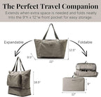 Baggallini Carryall Expandable Lightweight Travel Tote 22" Packable Folding Compact Nylon Washable Weekender w/Luggage Sleeve