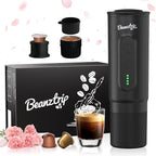H02 PRO Portable Espresso Machine, Travel Coffee Maker fits NS Capsule & Ground Coffee, Father's Day Camping Small Mini Coffee Machine with Self-heating, Electric Espresso Maker