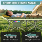 ZENPETIO Oversized XXL Folding Camping Cot, Heavy Duty Sleeping Cot for Adults with Mattress and Pillow, Portable Cot Bed with Carry Bag for Outdoor Camp Travel Home Guest Office, Green