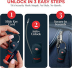 Keyless Luggage Locks TSA Approved, No Combination Needed, Lifetime Card Keys, Durable Metal Suitcase Lock for Travel Essentials & Checked Bags (Blue) (2 Pack)