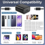 45W Super Fast Charger USB Type C Charger Cord 6.6FT with Android Phone Charger Fast Charging Block for Samsung Galaxy S26/S26 Ultra/S26+/S25/S25 Ultra/S25+/S24/S23/S22/S20/S21/Note 20/Note 10, Black