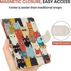 Passport Holder for Travel Essentials, RFID Blocking Leather Cover Wallet with Magnetic Closure, Aesthetic & Cute Passport Book Case for Women and Men - Cat