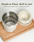 Pocket Pour-Over Coffee Maker, Portable Coffee Dripper & Cup Set with Cone Paper Filters, Travel-Friendly, Easy to Clean