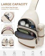 Capolo Sling Bag for Women Men Waterproof Crossbody Bags for Women Trendy Casual Fanny Pack with Convertible Shoulder Strap Chest Bag for Travel Hiking(Beige, Large)