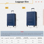 Luggage Sets, 2 Piece Carry on Luggage Set with Travel Bag, 2 Piece Expandable Spinner Hardshell Suitcase with TSA Lock, Back to School Suitcase, Women Men (Blue, (20/24) inch+2 bags)