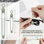 Silicone Cable Ties Cord Organizer for Cable Management, 16PCS 4.2" and 7.1" Reusable Cable Organizer Electronic Accessories for Home, Office, Kitchen, School, Travel (Green)