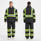 ProtectX High Visibility Waterproof Rain Gear for Men and Women, Hi Vis Reflective Safety Rain Jacket and Pant Suits Workwear