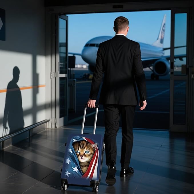 WUJIAONIAO Travel Luggage Cover Baggage Suitcase Cover Protector Skins 18-32 Inch (Cat A, XL (for 29-32 inch luggage))