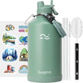 Swigina [2-IN-1 LID] Gallon Insulated Water Bottle with Silicone Boot (48hrs Cold/24hrs Hot) - DIY Stickers, Leakproof, BPA Free, 128 oz