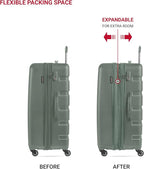 SwissGear 7366 Signature Hardside Expandable Luggage with Spinner Wheels, TSA Lock, Olive, Checked-Large 27-Inch