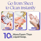 FOMIN - Antibacterial Paper Soap Sheets for Traveling - 300 Lavender Portable Hand Soap Sheets for Travel in Tin - Dissolvable Mini Portable Travel Soap Sheet for Hand Washing, Camping and Hiking