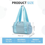 Mini Gym Bag for Women, Yoga Small Sports Bag for Women Girls, Waterproof PU Fitness Tote with Wet Compartment, Sky Blue