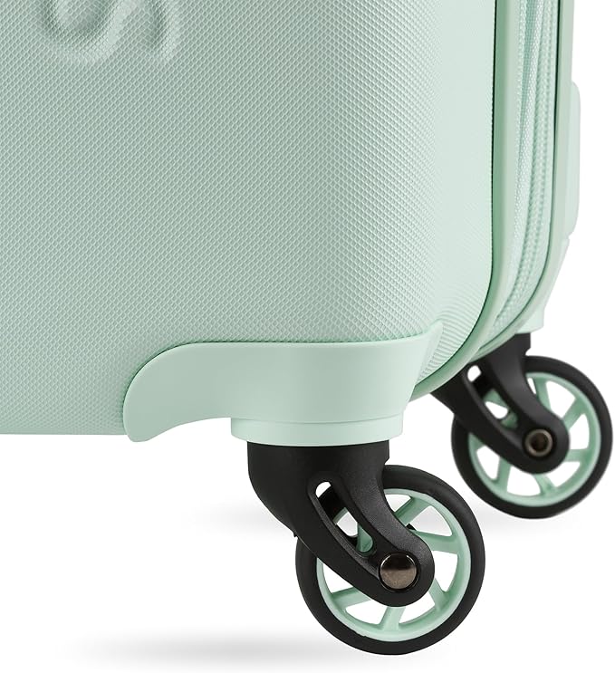 SwissGear 7366 Signature Hardside Expandable Luggage with Spinner Wheels, TSA Lock, Clearly Aqua, Checked-Medium 23-Inch
