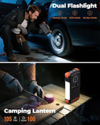 BLAVOR Solar Power Bank with Hand Crank and 4 Cables, 20000mAh Wireless Portable Charger with USB C & Camping Light, 20W Fast Charging Battery Pack for iPhone, iPad, Samsung, All Mobile Phones
