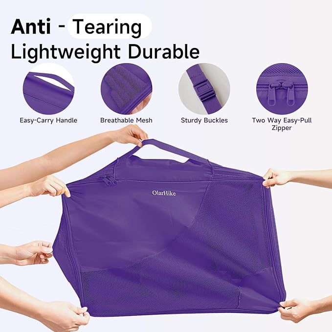 9 Set Packing Cubes for Travel, Gifts for Women Mom,Anti-Tearing Suitcase Organizer,OlarHike Vacation Essentials & Accessories for Cruise Ship