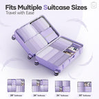Veken 9/11 Set Compression Packing Cubes for Travel Essentials,Compressible Expandable Large Luggage Suitcase Organizer Bags for Clothing,Durable Space Saver Storage Bags(Light Purple)
