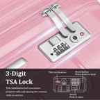 4 Piece Luggage Set, Hardside Expandable Lightweight Suitcase with 360° Mute Spinner Wheels Luggage Sets, TSA Lock, 14/20/24/28 Inch Travel Luggage for Men, Women and Girls (Pink 2)