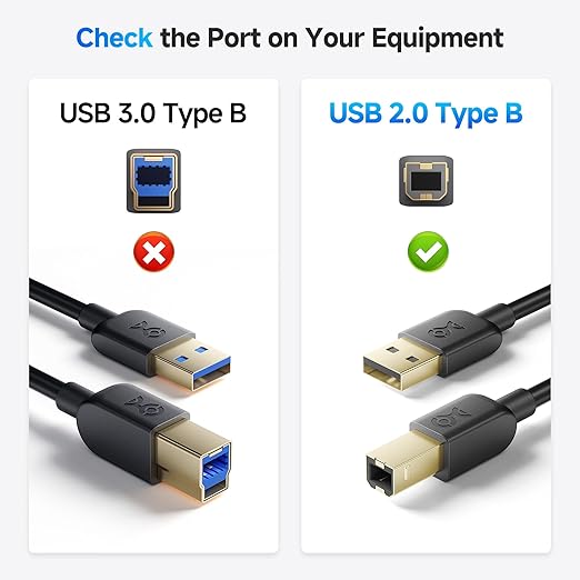 Cable Matters Short USB Printer Cable - 3ft, USB A to B Cable, Compatible with Printer, External Hard Drive, Audio Interface, Scanner, MIDI Controller, MIDI Keyboard, Black