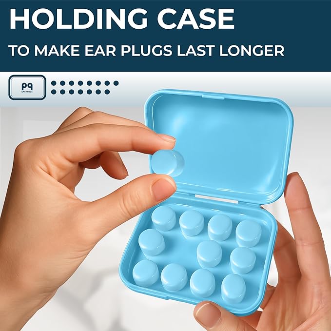 Peace&Quiet | PQ Wax Ear Plugs for Sleeping, Swimming - Soft Noise Cancelling Silicone Gel Wax Earplugs for Sleep and Swimmers, Sound Blocking Level of 32 Db, Color: Blue