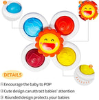 ALASOU 3PCS Pop Suction Cup Spinner Sensory Airplane Travel Toys for 1 Year Old Boy Girl Infant Toddlers|Novelty Spinning Tops 12 18 Months|1 2 Year Old Boy Birthday Gift|Baby Bath Toy Kids Ages 1-3