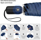 Compact Travel Umbrella for Purse - Flat Handle, Waterproof for Light Rain
