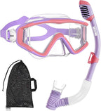 Aegend Snorkeling Gear for Adults Youth Kids, Snorkel Mask with Top Dry Valve - Panoramic View Anti-Leak and Anti-Fog with Mesh Bag for Snorkeling, Scuba Diving, Freediving & Swimming