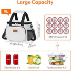 Lifewit Medium Lunch Bag, Insulated Lunch Box, Soft Cooler Cooling Tote for Adult Men Women, Sliver Gray 12-Can (9L)