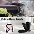 smilesun Scooter Luggage For Kids & Adults， Hardside Ride On Suitcase For Kids Ages 4-15 Multifunctional Lightweight Foldable Carry On Luggage With Wheels Ride On For Children Teenagers（Purple）