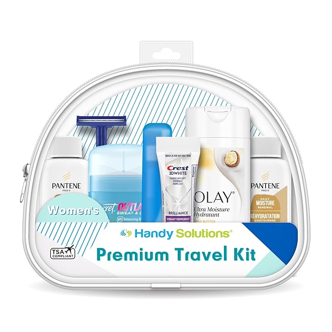 Handy Solutions Premium Women’s 7Piece Travel Size Kit, clear, 1 Count