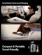 LISEN [Practical＆Lazy Design] 3 in 1 Travel Essentials Power Bank，7000mAh 35W Fast Charging with Wall Plug and Build-in Cable for iPhone 17 16 15 Pro Max Plus,Samsung Galaxy,iPad,Android，Pearl White